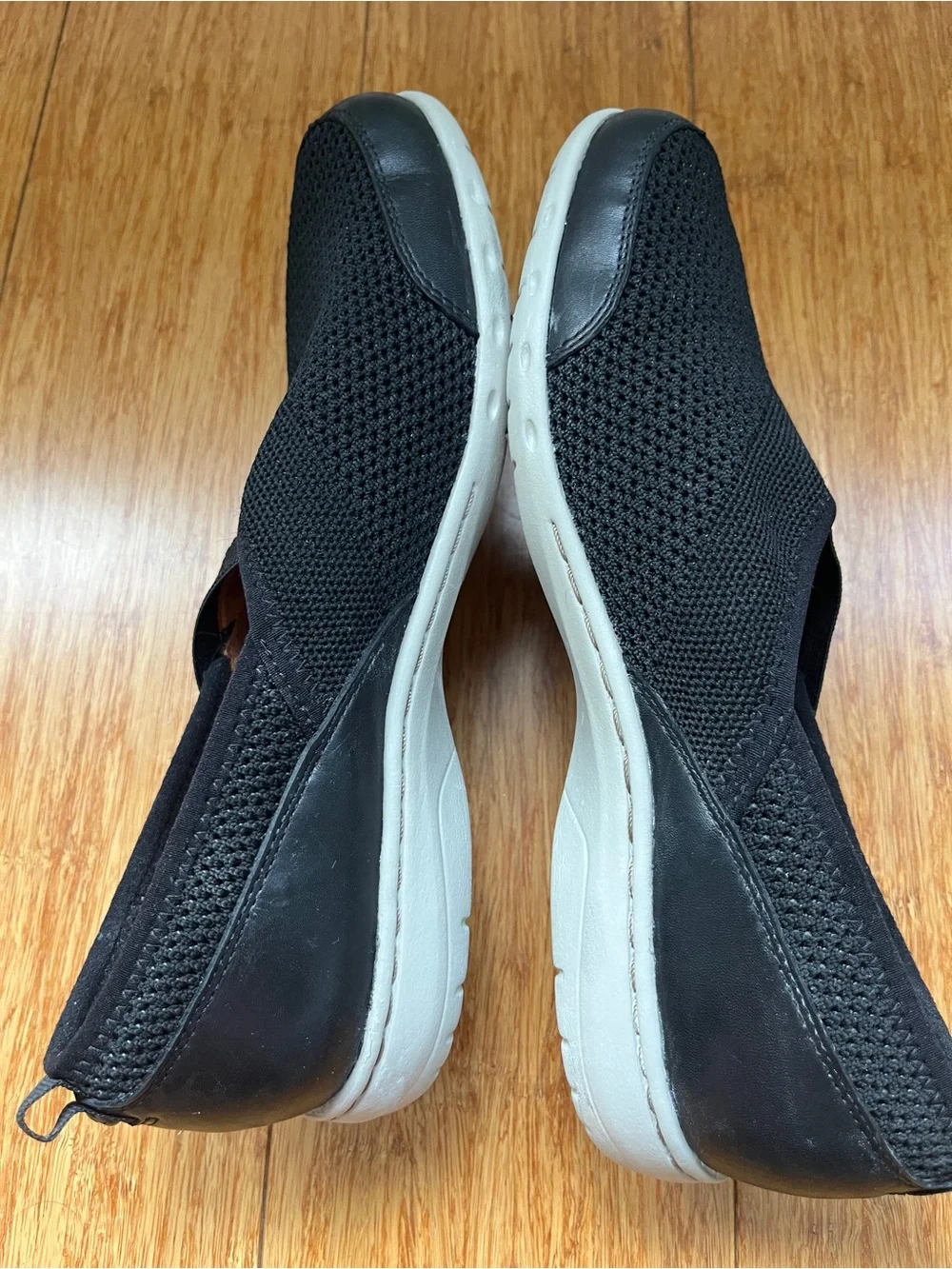 Women’s Cobb Hill Penfield Envelope Slip On Black Shoes Woven Mesh Stretch 8.5 M